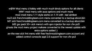 PS3 4.80 NO JAILBREAK MODDED BACKUP ALL CODS MOD MENU