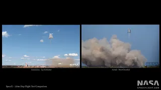 SpaceX - Starhopper 150 Meter Hop - Side by side comparison