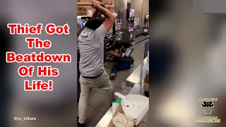 Store Employees Give Robber A MAJOR Educational Beatdown