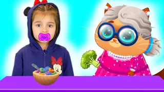 Веселі історії для дітей як Арина і котик Bubbu грають в грі | Няня, Арина та Bubbu