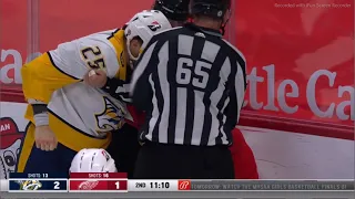 NHL Fight - Predators @ Red Wings - Olivier vs Erne - 08 04 2021