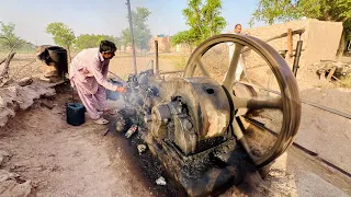 Unbelievable Start Up Old Diesel Engine In Cold Weather! I Will Shocked See Start Up Diesel Engine