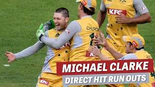 Lethal left arm! Michael Clarke's direct-hit run outs