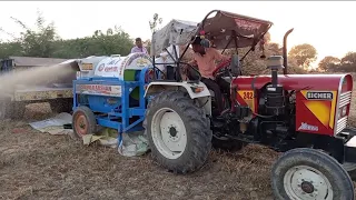 Eicher 242 VS Sahib darshan wheat Thresher || किसान फीडबैक और परफॉरमेंस