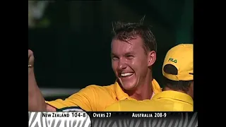 New Zealand's lowest ever World Cup score VS Australia 2003 World Cup Brett Lee