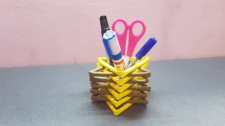 How to make Pen Holder | Origami Pen Stand | Makeup Organizer by Cute Craft