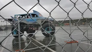 Monster Truck ride along in the rain at Angels Stadium in Anaheim