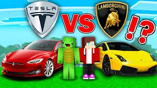 Mikey Super Car vs JJ Super Car Survival Battle in Minecraft (Maizen)