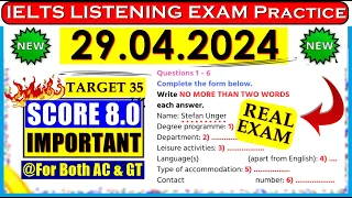 IELTS LISTENING PRACTICE TEST 2024 WITH ANSWERS | 29.04.2024