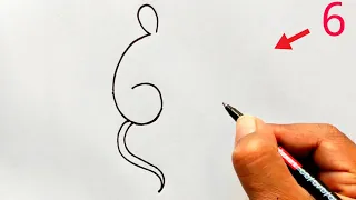 How to Draw Rat From 6 Number | Easy Rat Drawing | Number Drawing | Mouse Drawing