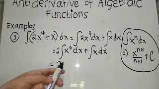 How to get the Antiderivative of an Algebraic Functions| Basics| Jeff Aguilar