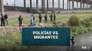 Policías se enfrentan con migrantes venezolanos en la frontera