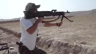 Nick Firing M240B Machine Gun From Shoulder