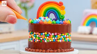 Miniature Rainbow Chocolate Cake🌈Miniature Rainbow Chocolate Cake Decorating | 1000+ Miniature Ideas