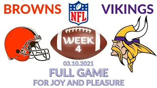 🏈Cleveland Browns vs Minnesota Vikings Week 4 NFL 2021-2022 Full Game Watch Online, Football 2021