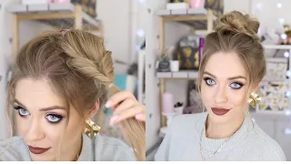 НЕБРЕЖНЫЙ ВЫСОКИЙ ПУЧОК НА КАЖДЫЙ ДЕНЬ | ПРИЧЕСКИ САМОЙ СЕБЕ | HIGH BUN TUTORIAL