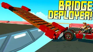 We Built Bridge Laying Vehicles to Drive Over Large Gaps! - Scrap Mechanic Multiplayer Monday