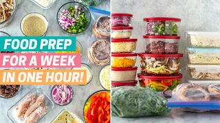 FOOD PREP FOR A WEEK IN ONE HOUR! + FREE 7 Day meal plan