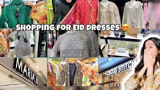 Shopping Vlog 💕 Eid Dresses by Maria. B , Cross-stitched & J. with Prices! 😍