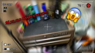 16 YR OLD BARBER SETUP!!