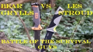 Bear Grylls vs. Les Stroud Knife battle - Outside the Box