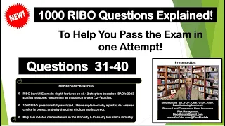 RIBO Questions Explained (Questions 31-40)