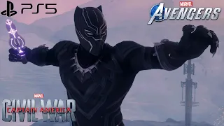 Marvel's Avengers - MCU Black Panther Civil War Suit Gameplay 4K 60FPS (PlayStation 5)