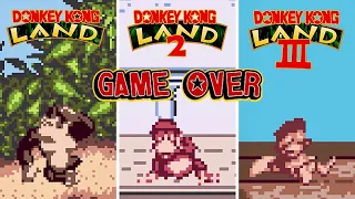 Evolution of Donkey Kong Land 1-2-3 GAME OVER Screens