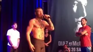 Conor McGregor "Responds To Bottle Throwing"