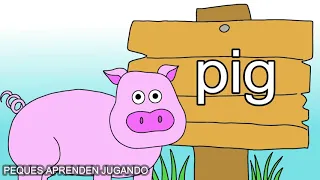 Los animales en inglés para niños   Peques Aprenden Jugando   Video para aprender inglés