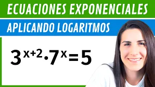 ECUACIONES EXPONENCIALES aplicando LOGARITMOS ✅