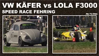 Drag race VW Käfer vs Formula 3000 Racing Car