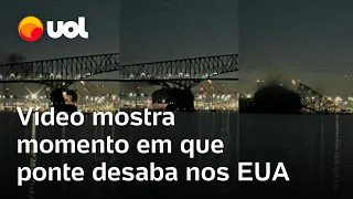 Vídeo flagra navio batendo em ponte em Baltimore, nos EUA; estrutura desmoronou quase completamente