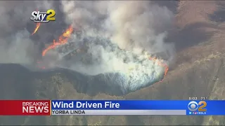 Evacuations Ordered As Blue Ridge Fire Threatens Homes In Yorba Linda