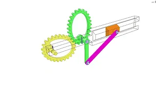 Ellipse gear and slider crank mechanism