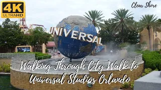 Walk through City Walk to Universal Studios - 4K