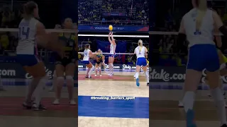 Excellent reception by Busa Bianka and amazing attack by Aleksic Maja | VNL 2023