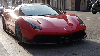 Ferrari 488 gtb project vos-9x start up + fast acceleration  |  Supercars in Munich #36