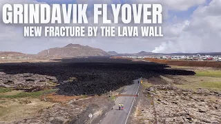 Grindavik Drone Tour  - New Fracture Found By The lava Wall