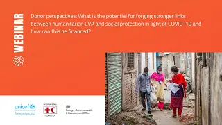 Donor perspectives: What is the potential for forging stronger links between humanitarian CVA and SP