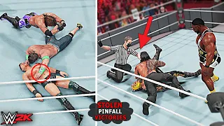 Top 10 Stolen Pinfall Victories!! | WWE 2K