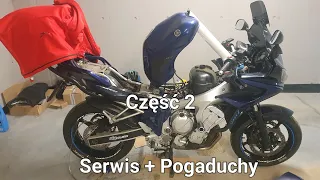 #16|Część 2|Zimowy Serwis Fz6 Fazer|Klocki tył+płyn|Filtr Powietrza|Czyszenie łańcucha|Motovlog