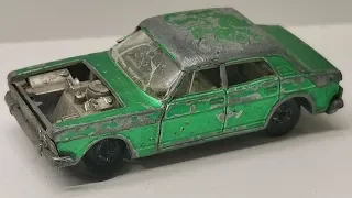 Matchbox repair of Ford Zodiac MK IV no. 53. Making parts. Die-cast model.