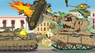 The tank devourer has started a fight! Cartoons about tanks