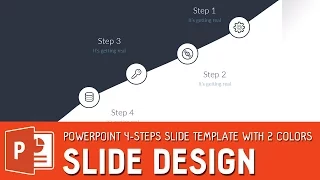 Slide Design Tutorial | PowerPoint 4-steps Slide Template with 2 colors