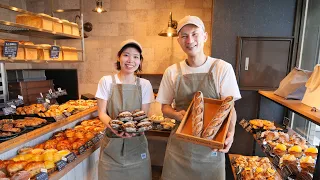 Amazing Japanese baker couple from a wonderful bakery! Beautiful baking from 3 am!