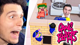 2 Youtuber werfen KINDER vom DACH! | Gang Beasts