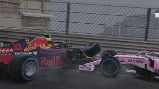 F1 2018 Gameplay - Monaco Heavy Rain ( Red Bull Verstappen ) - Xbox One X [4K]