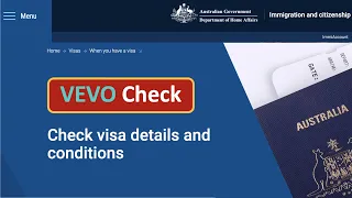 How to check Australian Visa status | VEVO check | Check work rights