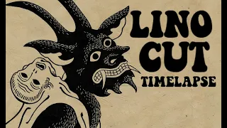 Lino cut timelapse. Lockdown 2020, Devil by Emils Salmins